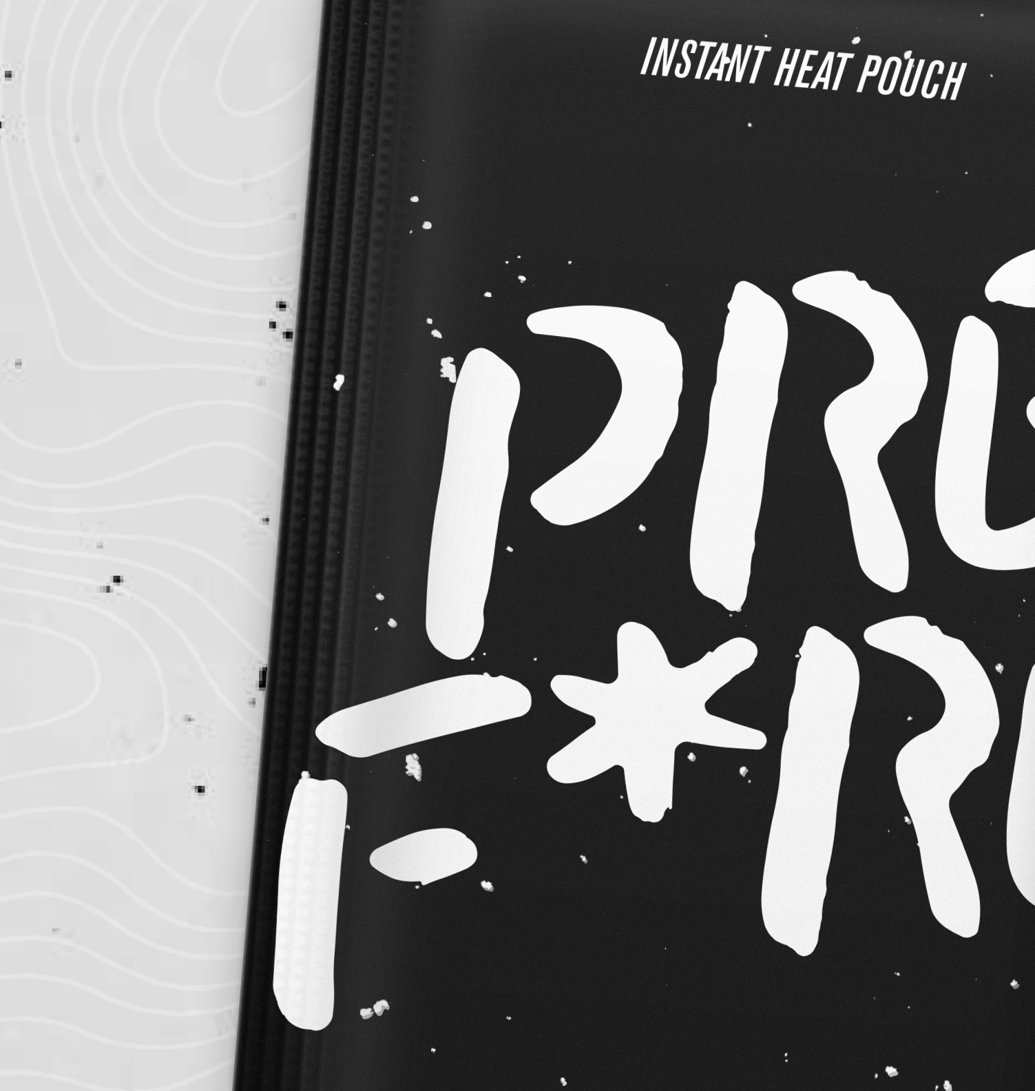 Close-up Pack Shot - Black & White PREF*RE Solo Hand Warmer Blister Pack