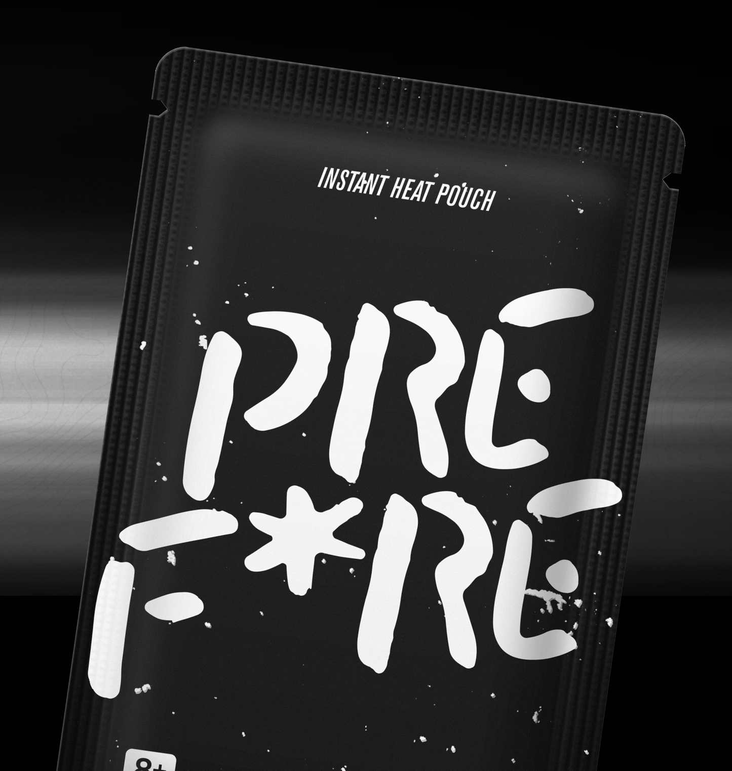 Close-up Pack Shot - Black & White PREF*RE Solo Hand Warmer Blister Pack