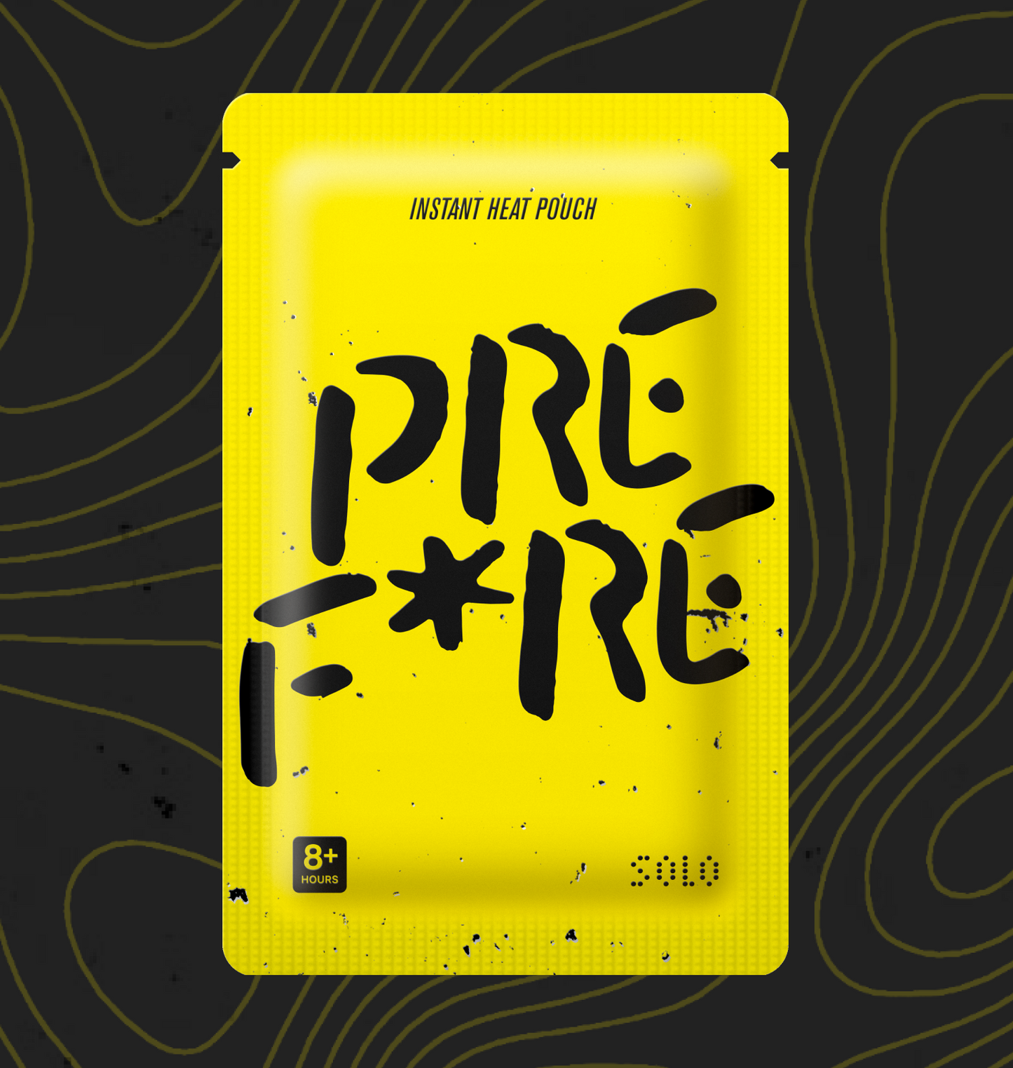 Full Pack Shot - Yellow & Black PREF*RE Solo Hand Warmer Blister Pack