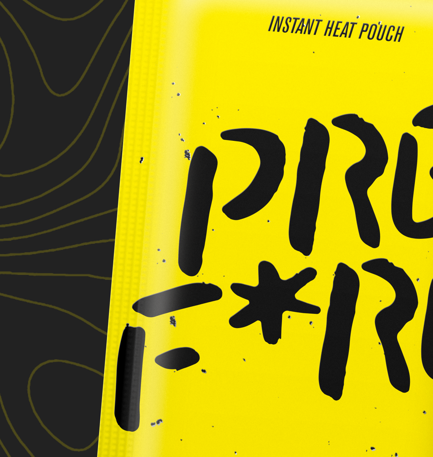 Close-up Pack Shot - Yellow & Black PREF*RE Solo Hand Warmer Blister Pack