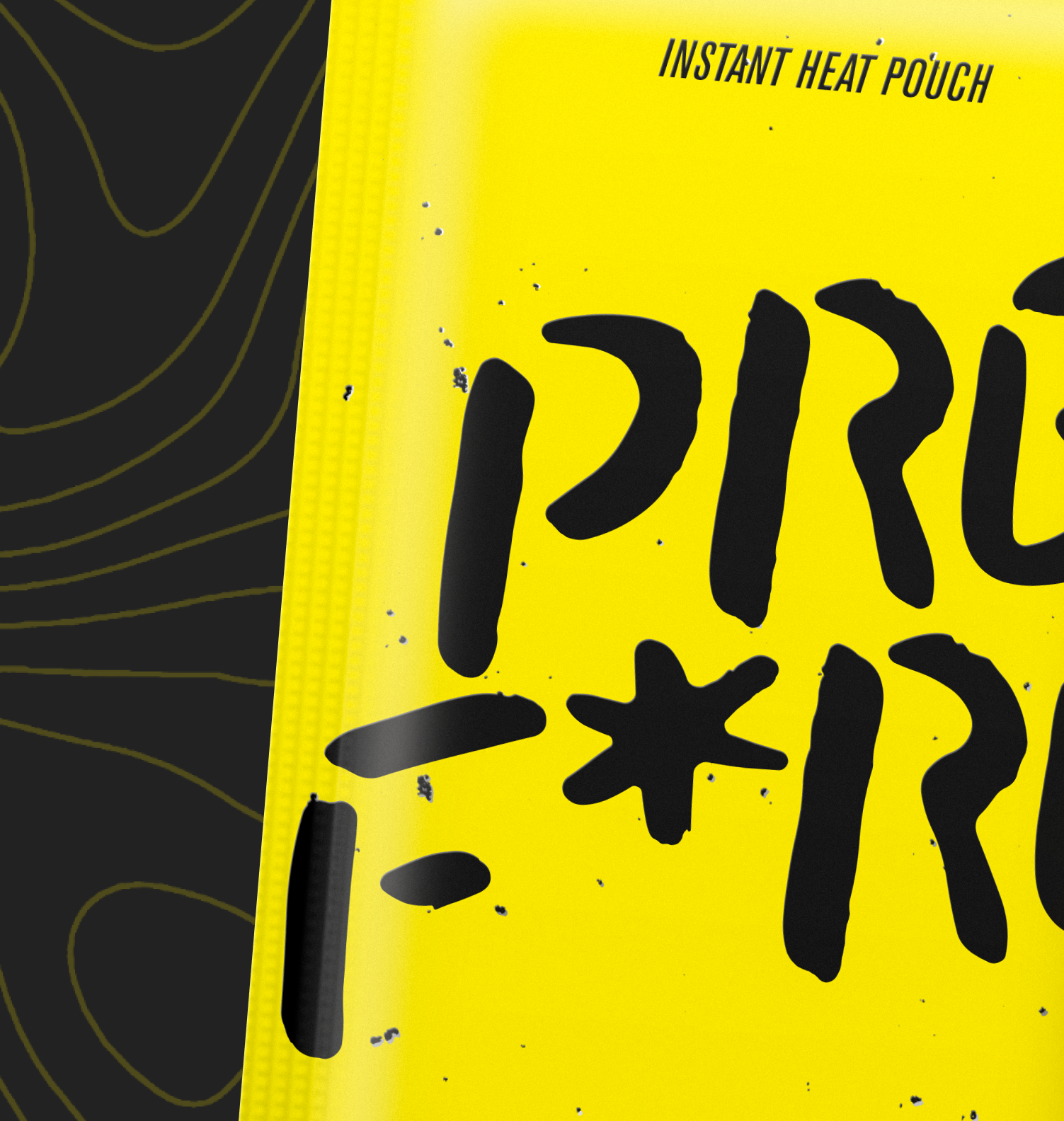 Close-up Pack Shot - Yellow & Black PREF*RE Solo Hand Warmer Blister Pack