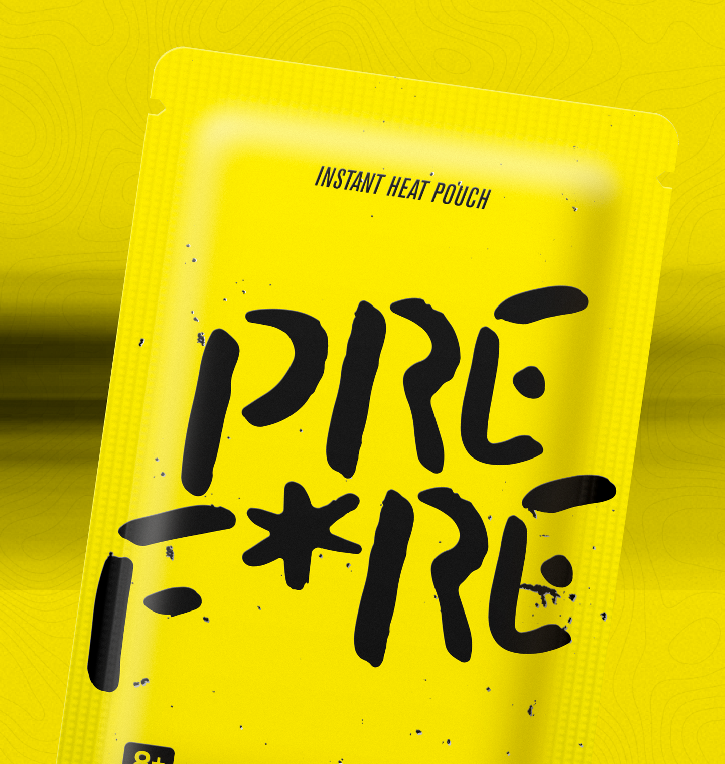 Close-up Pack Shot - Yellow & Black PREF*RE Solo Hand Warmer Blister Pack