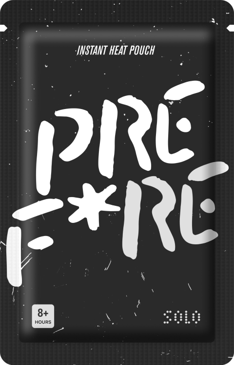 Product Rendering - PREF*RE Black & White Solo Hand Warmer Pouch