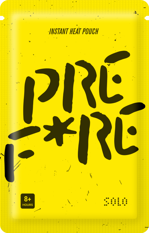 Product Rendering - PREF*RE Yellow & Black Solo Hand Warmer Pouch