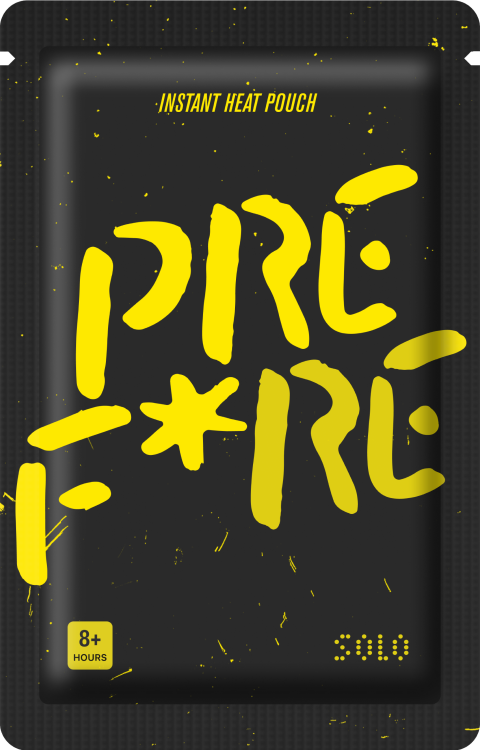 Product Rendering - PREF*RE Black & Yellow Solo Hand Warmer Pouch